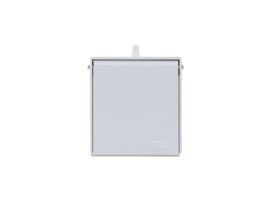 Gniazdo hermetyczne pojedyncze z uziemieniem GH-1 biały biała klapka