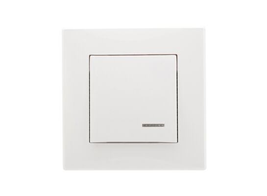Łącznik pojedynczy jednobiegunowy milano z podświetleniem biały
