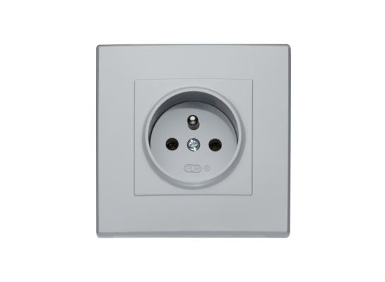 Gniazdo pojedyncze z uziemieniem milano popiel