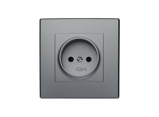 Gniazdo pojedyncze bez uziemienia milano inox