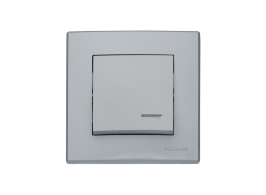 Łącznik pojedynczy milano popiel jednobiegunowy z podświetleniem