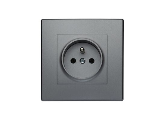 Gniazdo pojedyncze z uziemieniem milano inox