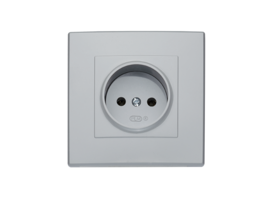 Gniazdo pojedyncze bez uziemienia milano popiel