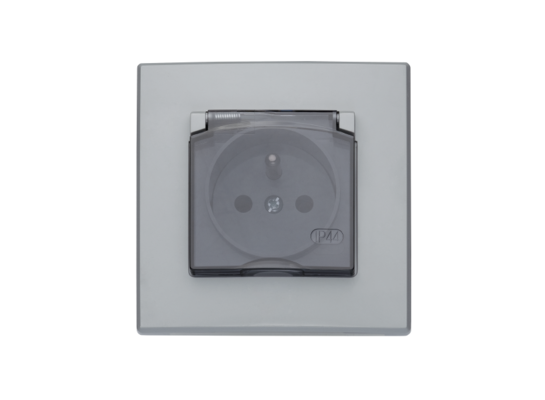 Gniazdo bryzgoszczelne milano popiel IP44 klapka dymna