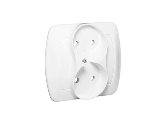 Gniazdo podwójne bez uziemienia akord AG-2 BI