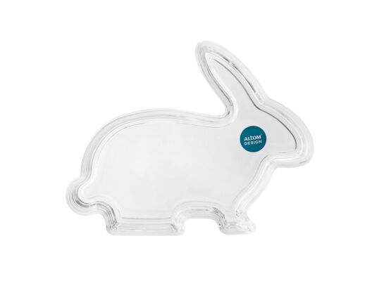 Patera szklana zając 23 x 18 x 3 cm transparentny
