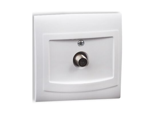 Gniazdo antenowe typu F GPA-1V biały vega