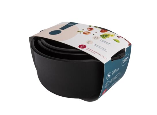 Komplet 3 misek 1,5 l + 2 l + 3 l czarny