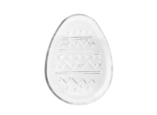 Patera szklana jajko 20 x 15 x 1,8 cm transparentny
