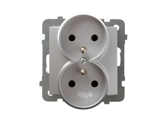 Gniazdo podwójne z uziemieniem moduł as