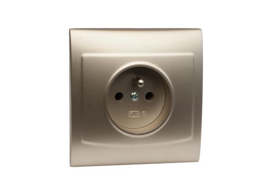 Gniazdo pojedyncze z uziemieniem GP-1VZ satyna vega