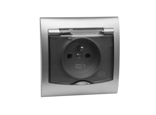 Gniazdo pojedyncze hermetyczne z uziemieniem GPH-1VZ satyna vega