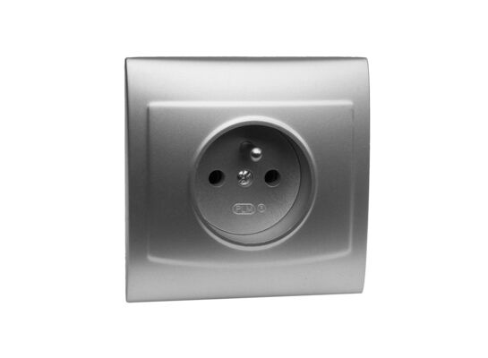 Gniazdo pojedyncze z uziemieniem GP-1VZ satyna vega