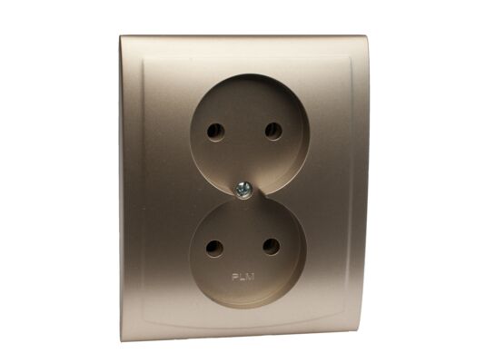 Gniazdo podwójne bez uziemienia GP-2V satyna vega