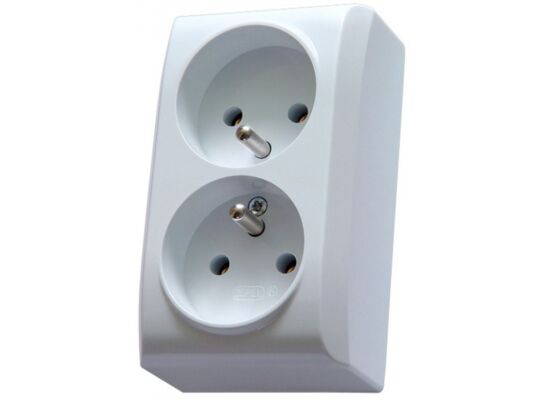 Gniazdo podwójne bis natynkowe z uziemieniem GN-2BZ