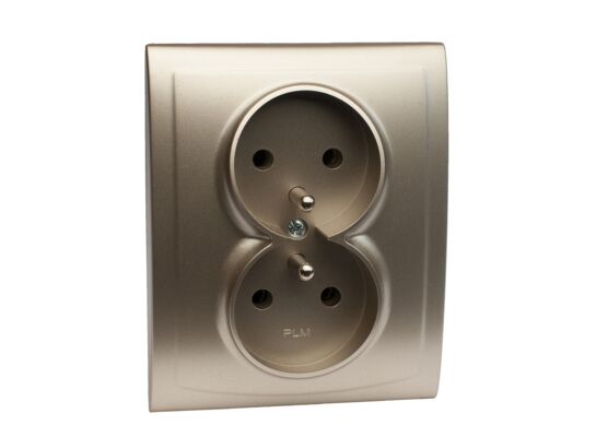 Gniazdo podwójne z uziemieniem GP-2VZ satyna vega