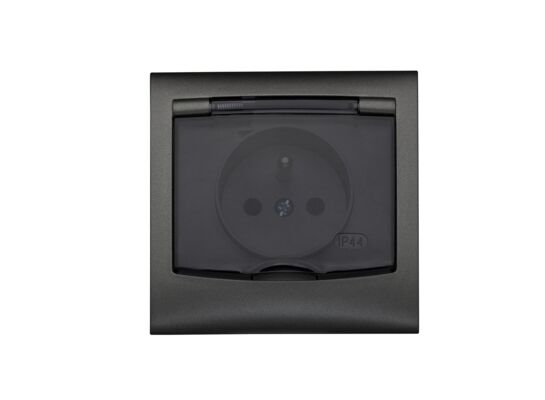 Gniazdo pojedyncze hermetyczne z uziemieniem GPH-1VZ grafit vega