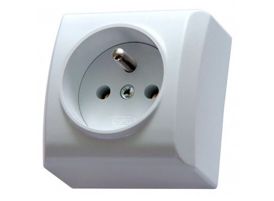 Gniazdo pojedyncze bis natynkowe z uziemieniem GN-1BZ BIS