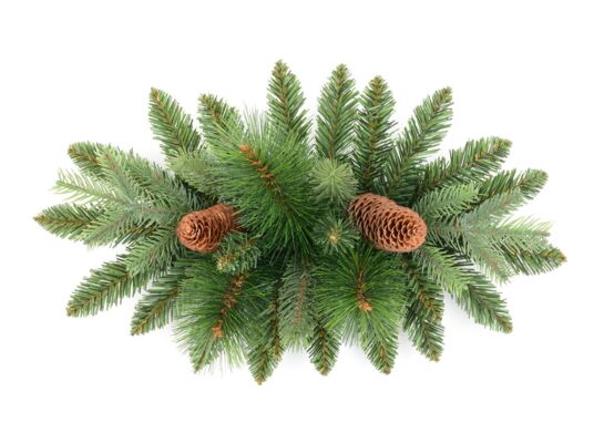 Wianek wąski mały + 2 szyszki zielony