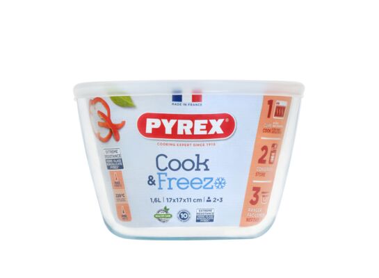 Pojemnik żaroodporny okrągły z plastikową pokrywką 1,6 l Cook&Freeze PYREX