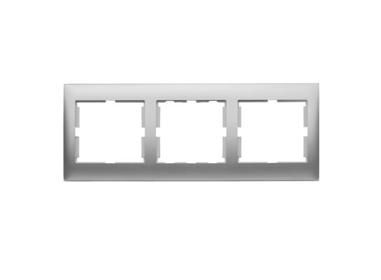 Ramka potrójna pozioma srebrna sigma R-3DH