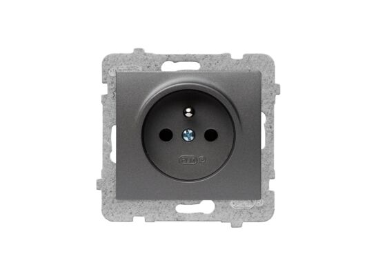 Gniazdo pojedyncze z uziemieniem GP-1DZ/m bez ramki grafit mat sigma