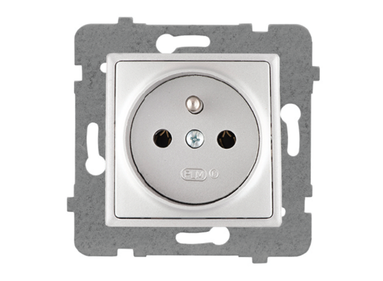 Gniazdo wtyczkowe pojedyncze z uziemieniem bez ramki rosa GP-1QZ/M