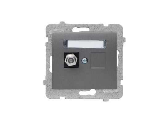 Gniazdo pojedyncze typu F GPA-1D/m bez ramki grafit mat sigma