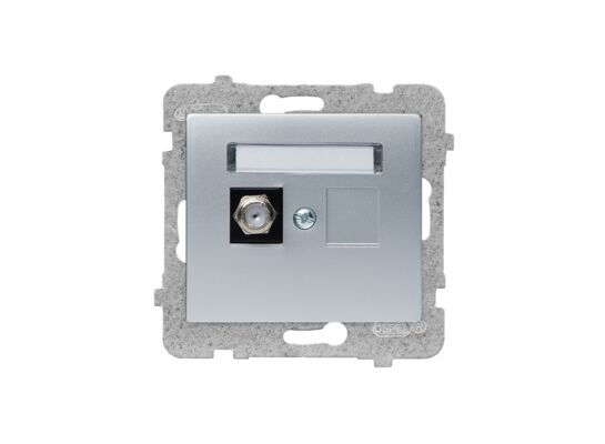 Gniazdo pojedyncze typu F GPA-1D/m bez ramki srebrne sigma