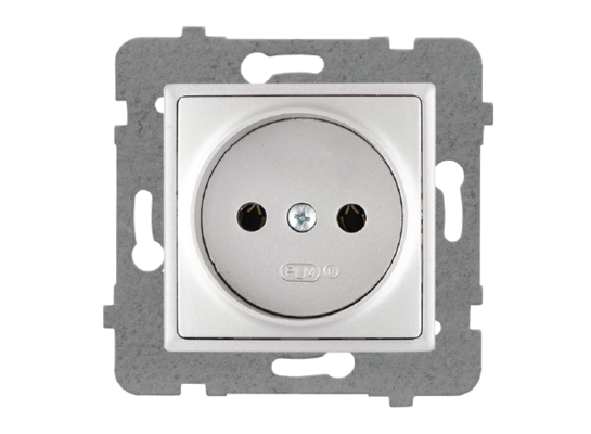 Gniazdo wtyczkowe pojedyncze bez uziemienia bez ramki rosa GP-1Q/M