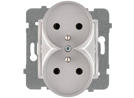 Gniazdo wtyczkowe podwójne z uziemieniem bez ramki rosa GP-2QZ/M