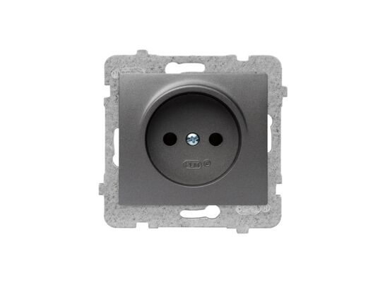 Gniazdo pojedyncze bez uziemienia GP-1D/m bez ramki grafit mat sigma