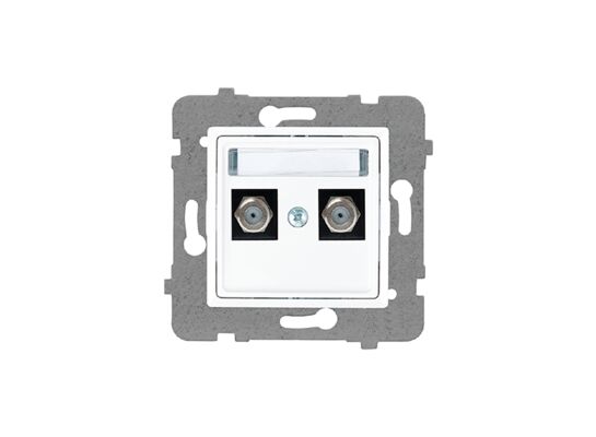 Gniazdo antenowe podwójne typu F bez ramki rosa