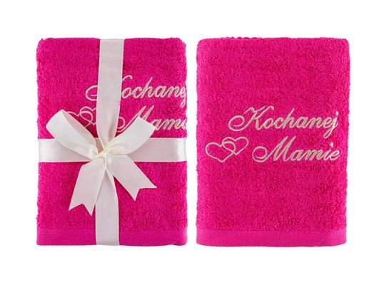 Ręcznik Kochanej Mamie 50 x 90 cm różowy