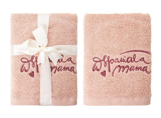 Ręcznik Wspaniała mama 50 x 90 cm pudrowy różowy