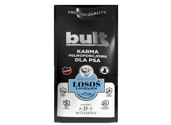 Karma sucha z łososiem i pstrągiem dla dorosłych psów 3 kg Bult