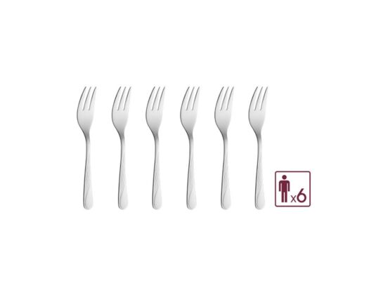 Komplet widelców do ciasta Celestia w pudełku 6 sztuk srebrny