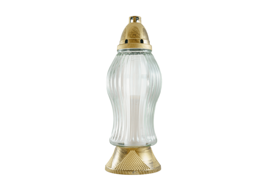 Znicz szklany Z490 13 x 35 cm złoty