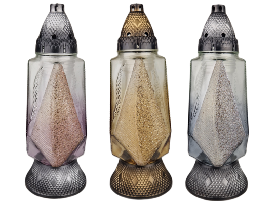 Znicz liść średni zdobiony 20 x 34 cm mix