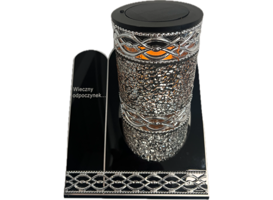 Znicz witraż VIP akryl solar SZKA6S 25 cm srebrny Ilumini