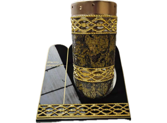 Znicz witraż akryl SZKA3 25 cm złoto-czarny Ilumini