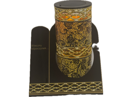 Znicz witraż VIP Akryl solar SZKA7S 25 cm złoto-czarny Ilumini