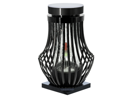 Znicz solarny Atena 15 x 31 cm zloty / srebrny / czarny