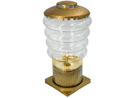 Znicz szklany Tokyo 13 x 17 x 34 cm złoty / czarny / srebrny / biały