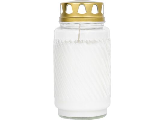 Znicz szklany zalewany 173/90 biały