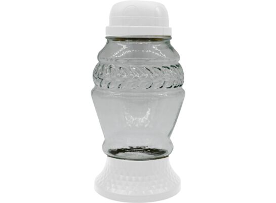 Znicz szklany solarny LA 273 SOL B 10,5 x 20 cm biały