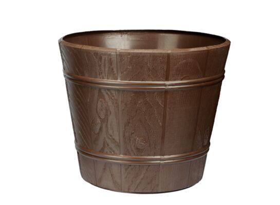 Doniczka drewnopodobna 17 cm brąz