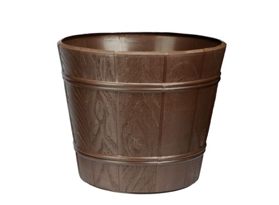 Doniczka drewnopodobna 19 cm brąz