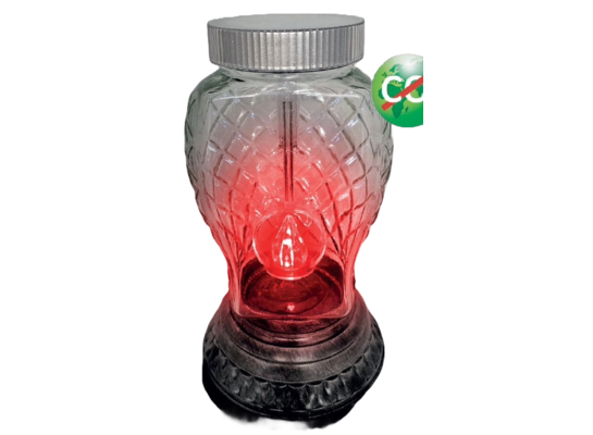 Znicz solarny Dubaj 15,5 x 34 cm czerwone światło CORTINA POLAND