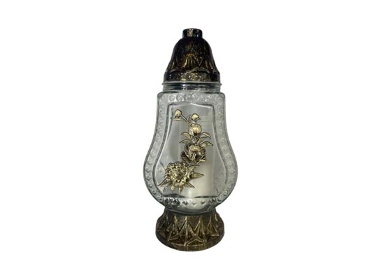 Znicz szklany z aplikacją LW L-2710 kwiat